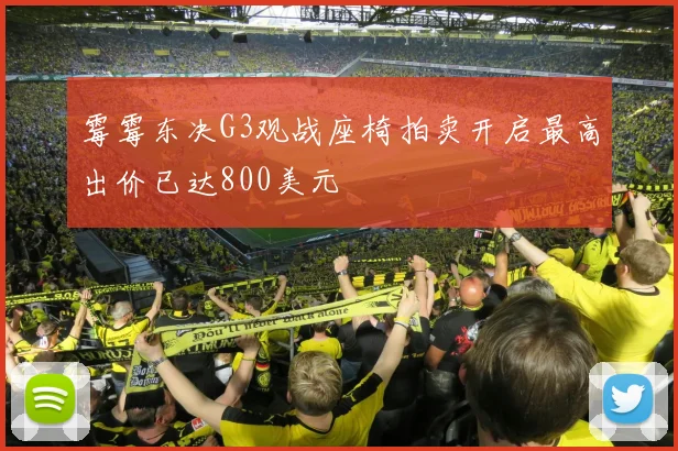 霉霉东决G3观战座椅拍卖开启最高出价已达800美元